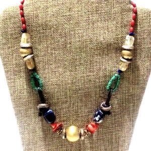 Coldwater Creek Chunky Multi Color Beaded Boho Necklace